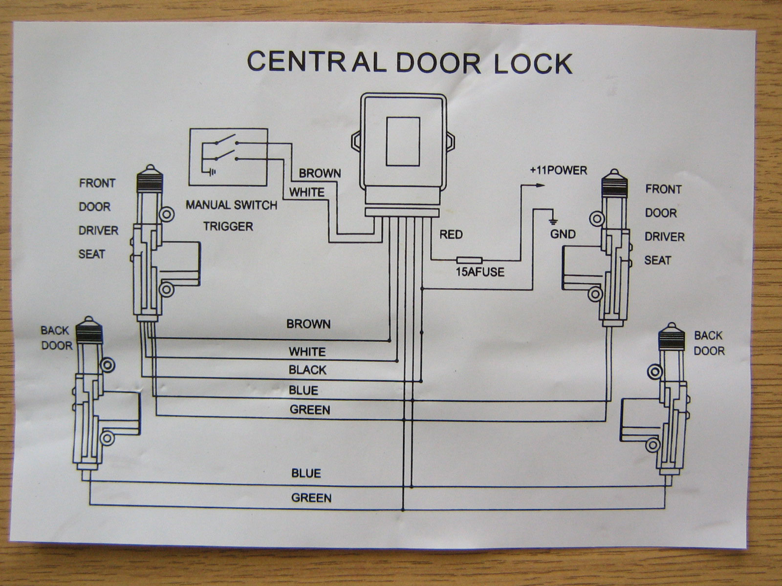 Universal Central Locking Kit System with 4 Actuators for 2 or 4 Door