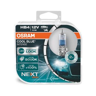 2 Stück OSRAM Lampe HB4 51 Watt Cool Blue Intense Xenon Look 9006 P22d 51W Birne 
