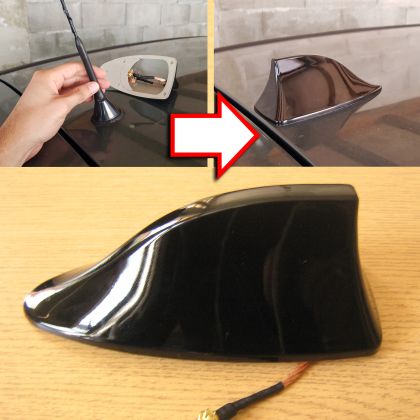 Replacement Car Roof Shark Fin Style Aerial Active Radio Antenna Universal  Black
