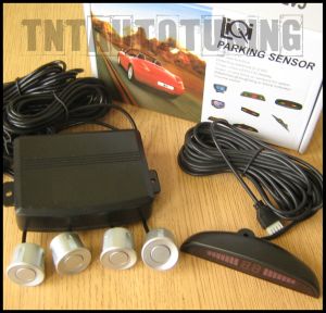 Einparkhilfe 4 Silber / Grau Sensoren Auto Rückfahrwarner Rückfahrsystem  Parksensoren
